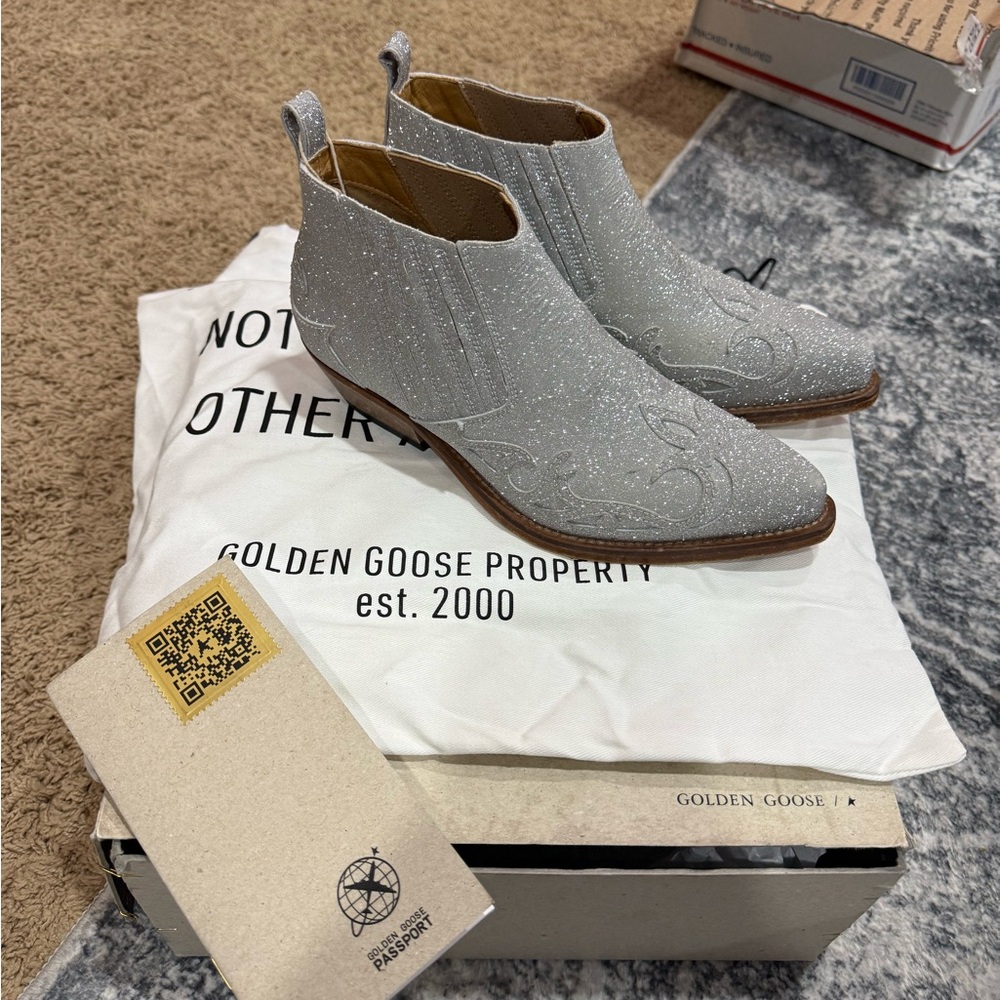 Golden Goose NEW Glitter Western Style Boots - Picture 2 of 9